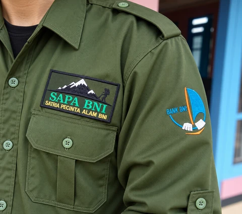 Detail bordir dada dan lengan — foto diperjelas dengan AI