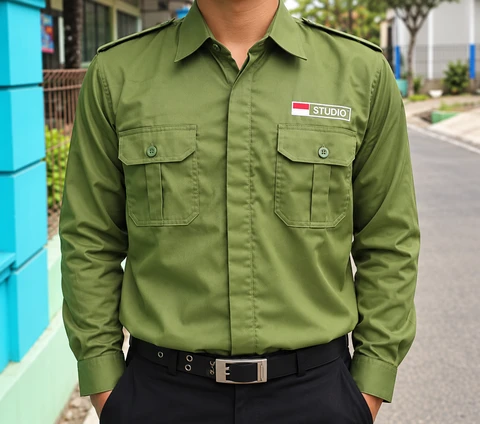 PDL hijau tampak depan — foto diperjelas dengan AI